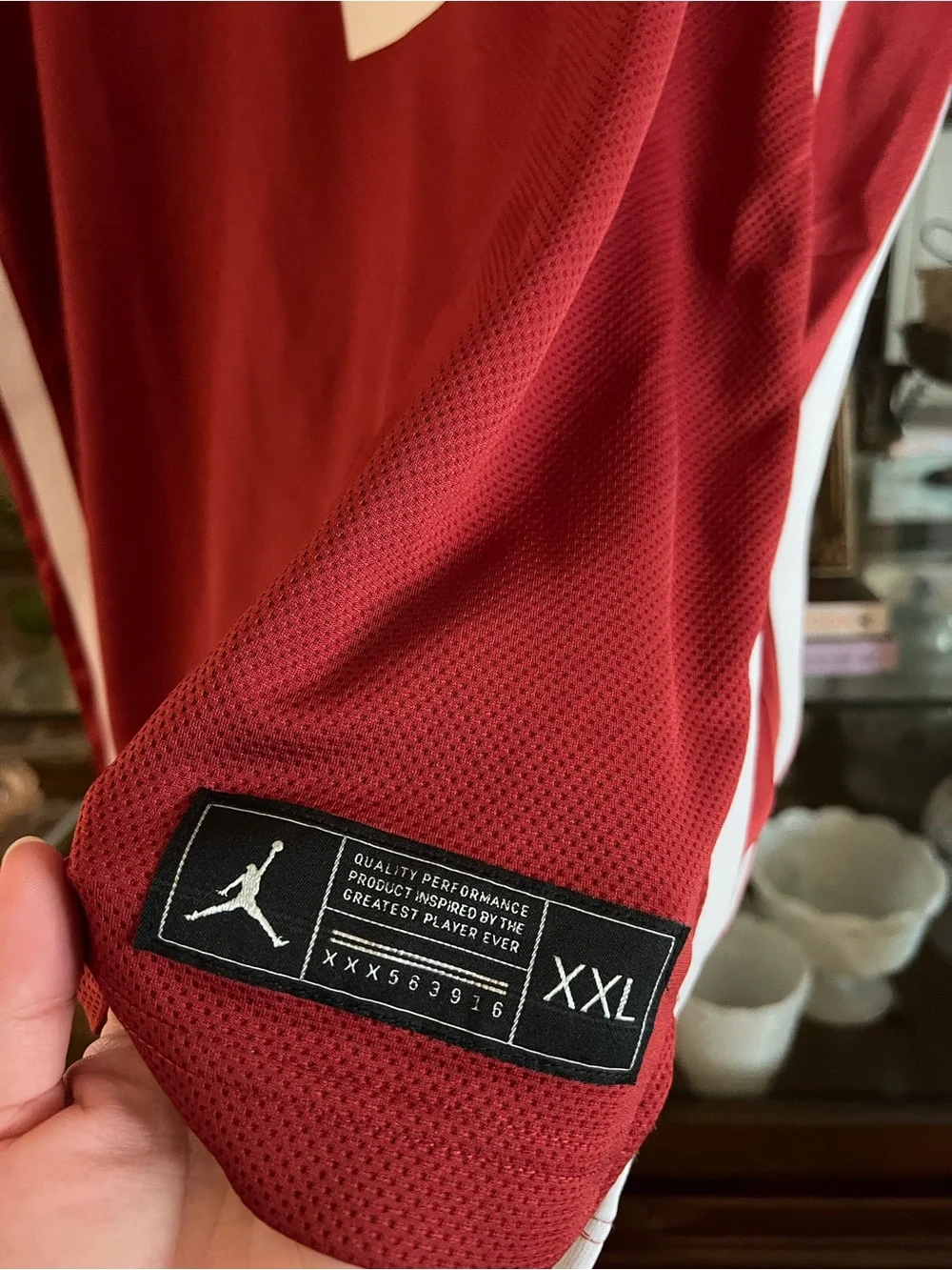 Jordan Men's OU Crimson and White Basketball Jersey XXL